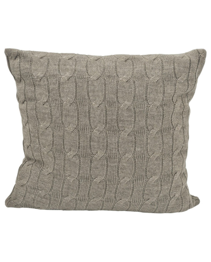 Knitted blanket and pillow set with cashmere- SET VERONA TAUPE
