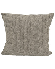 Knitted blanket and pillow set with cashmere- SET VERONA TAUPE
