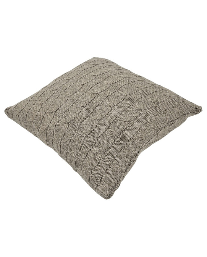 Knitted blanket and pillow set with cashmere- SET VERONA TAUPE