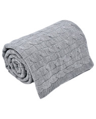 Knitted blanket and pillow set with cashmere- SET VERONA POPIEL