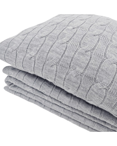 Knitted blanket and pillow set with cashmere- SET VERONA POPIEL