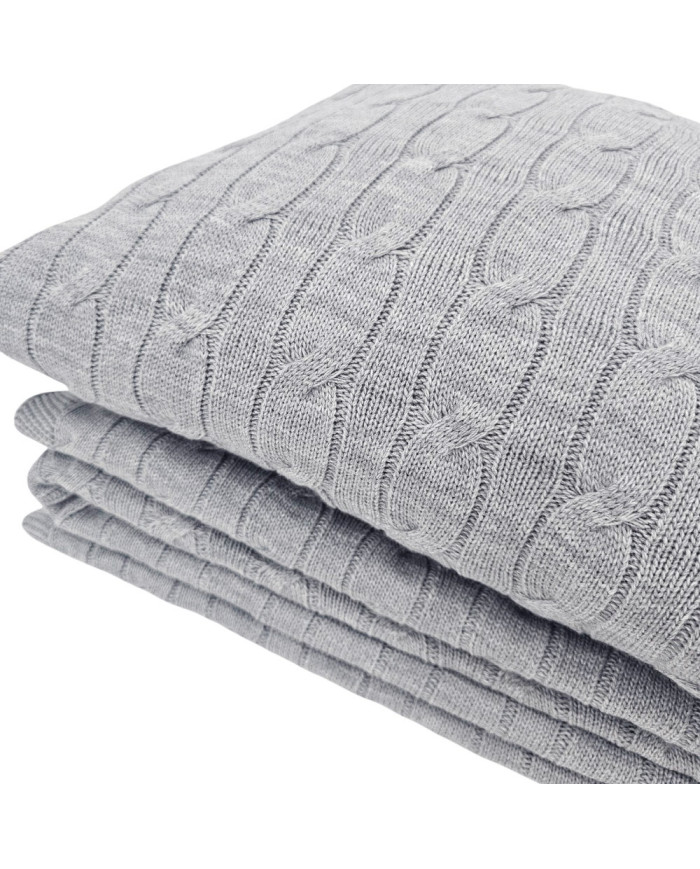 Knitted blanket and pillow set with cashmere- SET VERONA POPIEL