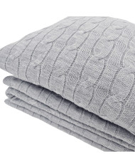 Knitted blanket and pillow set with cashmere- SET VERONA POPIEL
