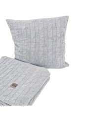 Knitted blanket and pillow set with cashmere- SET VERONA POPIEL