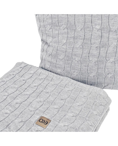 Knitted blanket and pillow set with cashmere- SET VERONA POPIEL