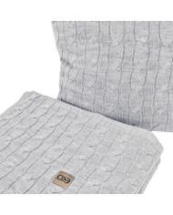 Knitted blanket and pillow set with cashmere- SET VERONA POPIEL