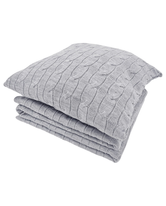 Knitted blanket and pillow set with cashmere- SET VERONA POPIEL