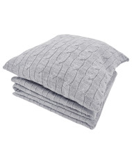 Knitted blanket and pillow set with cashmere- SET VERONA POPIEL