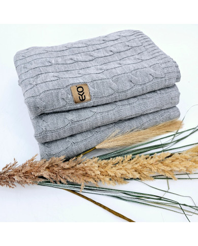 Knitted blanket and pillow set with cashmere- SET VERONA POPIEL