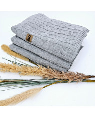 Knitted blanket and pillow set with cashmere- SET VERONA POPIEL