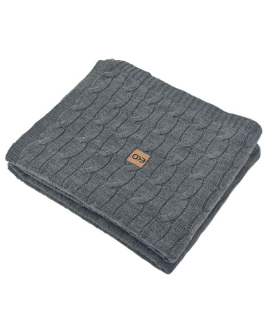 Knitted blanket and pillow set with cashmere- SET VERONA ANTHRACITE