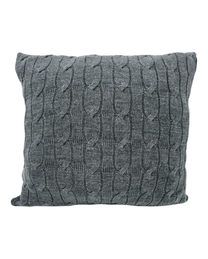 Knitted blanket and pillow set with cashmere- SET VERONA ANTHRACITE