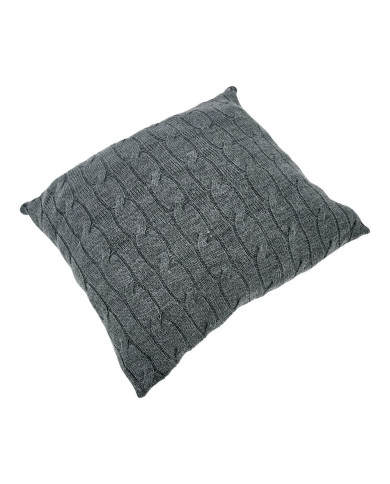Knitted blanket and pillow set with cashmere- SET VERONA ANTHRACITE