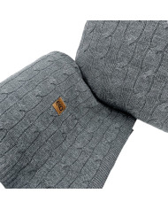Knitted blanket and pillow set with cashmere- SET VERONA ANTHRACITE