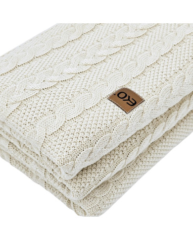 Knitted blanket and pillow set -SET VENEZIA LATTE