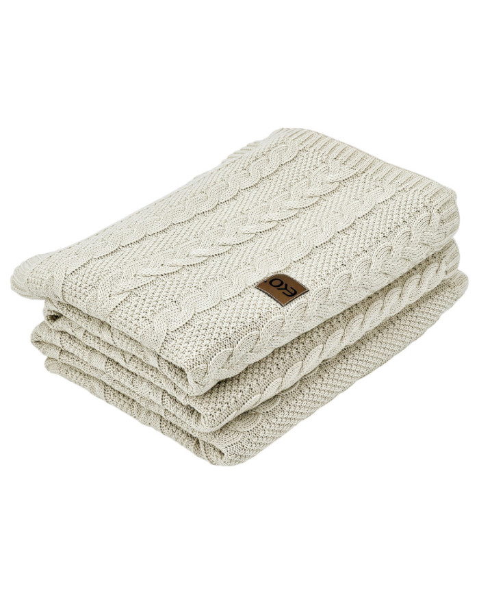 Knitted blanket and pillow set -SET VENEZIA LATTE