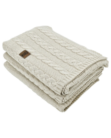 Knitted blanket and pillow set -SET VENEZIA LATTE