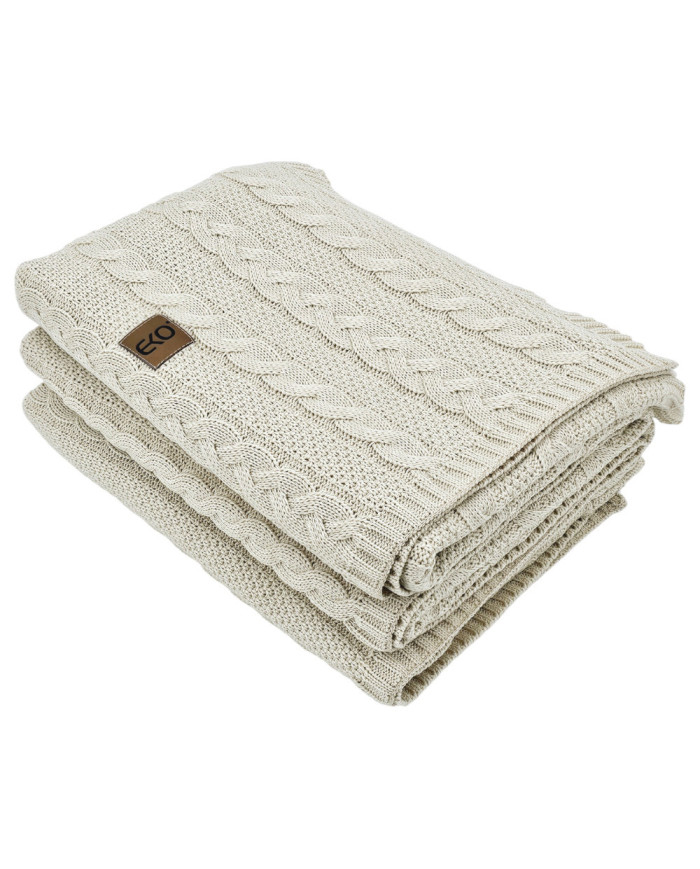 Knitted blanket and pillow set -SET VENEZIA LATTE
