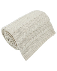 Knitted blanket and pillow set -SET VENEZIA LATTE