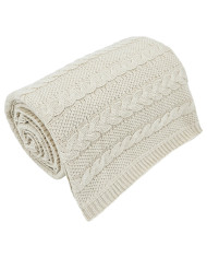 Knitted blanket and pillow set -SET VENEZIA LATTE