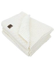 Knitted blanket and pillow set -SET VENEZIA ECRU