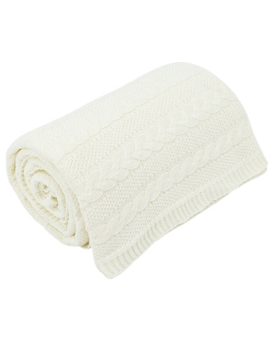 Knitted blanket and pillow set -SET VENEZIA ECRU