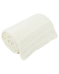 Knitted blanket and pillow set -SET VENEZIA ECRU