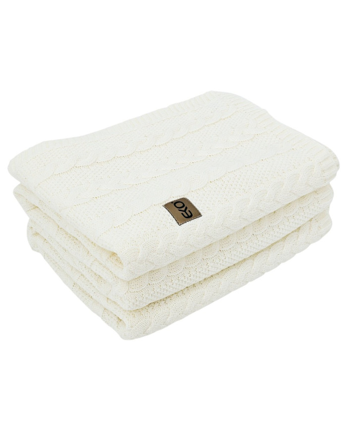Knitted blanket and pillow set -SET VENEZIA ECRU