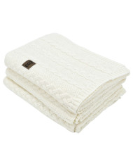 Knitted blanket and pillow set -SET VENEZIA ECRU