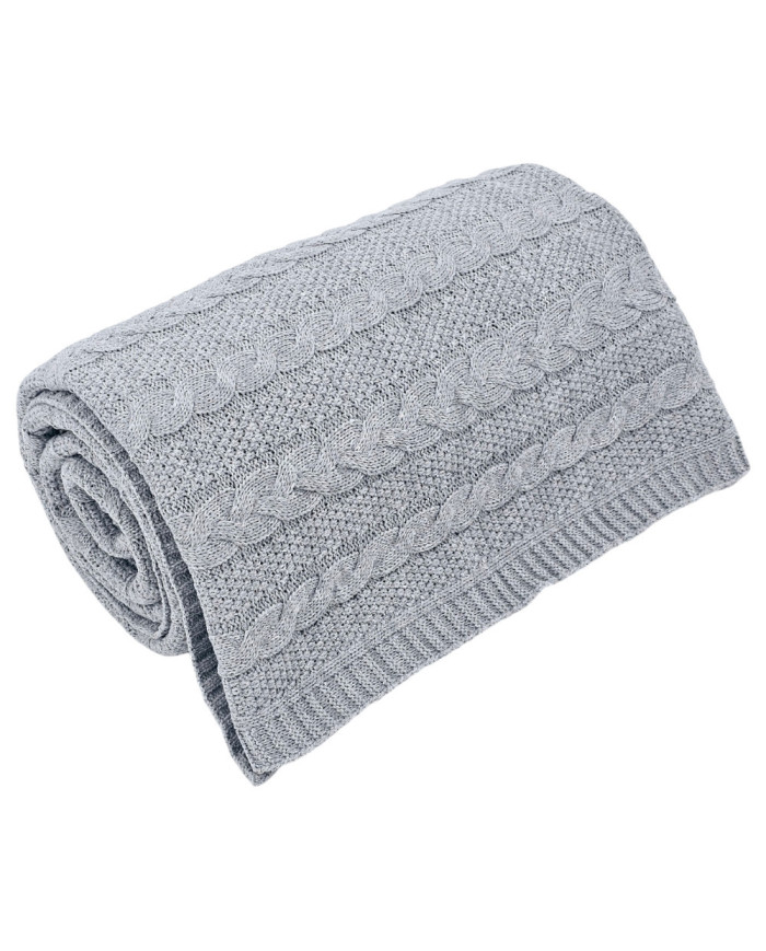 Knitted blanket and pillow set -SET VENEZIA POPIEL