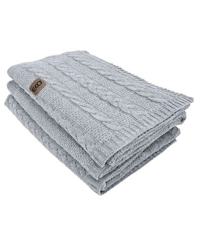 Knitted blanket and pillow set -SET VENEZIA POPIEL