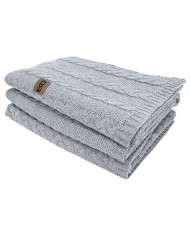 Knitted blanket and pillow set -SET VENEZIA POPIEL
