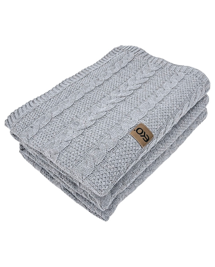 Knitted blanket and pillow set -SET VENEZIA POPIEL