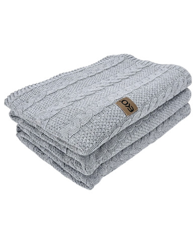 Knitted blanket and pillow set -SET VENEZIA POPIEL