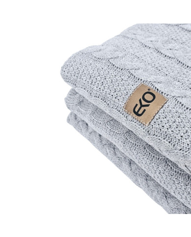 Knitted blanket and pillow set -SET VENEZIA POPIEL