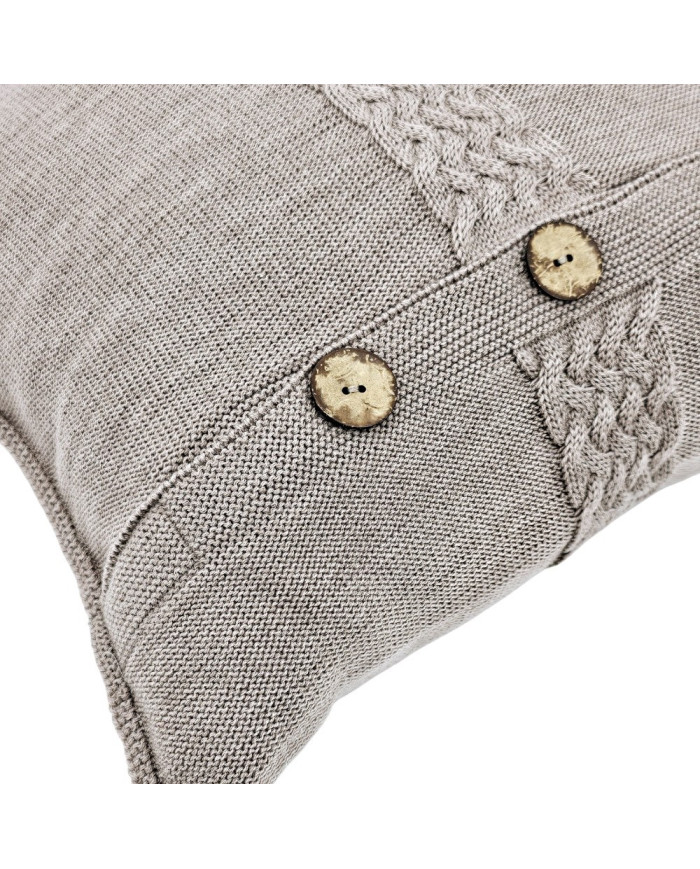 Merino wool blanket and pillow set FLORENCE TAUPE