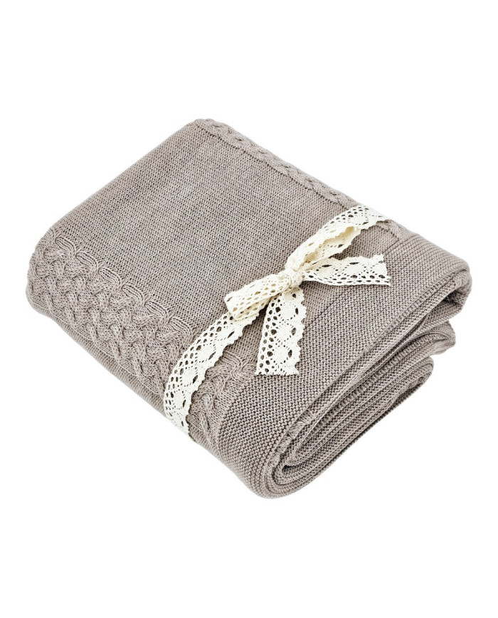 Merino wool blanket and cushion set FLORENCE NUDE