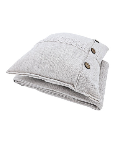 Merino wool blanket and cushion set FLORENCE SAND
