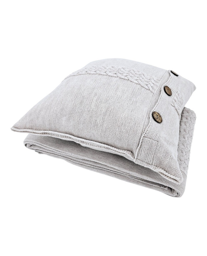 Merino wool blanket and cushion set FLORENCE SAND