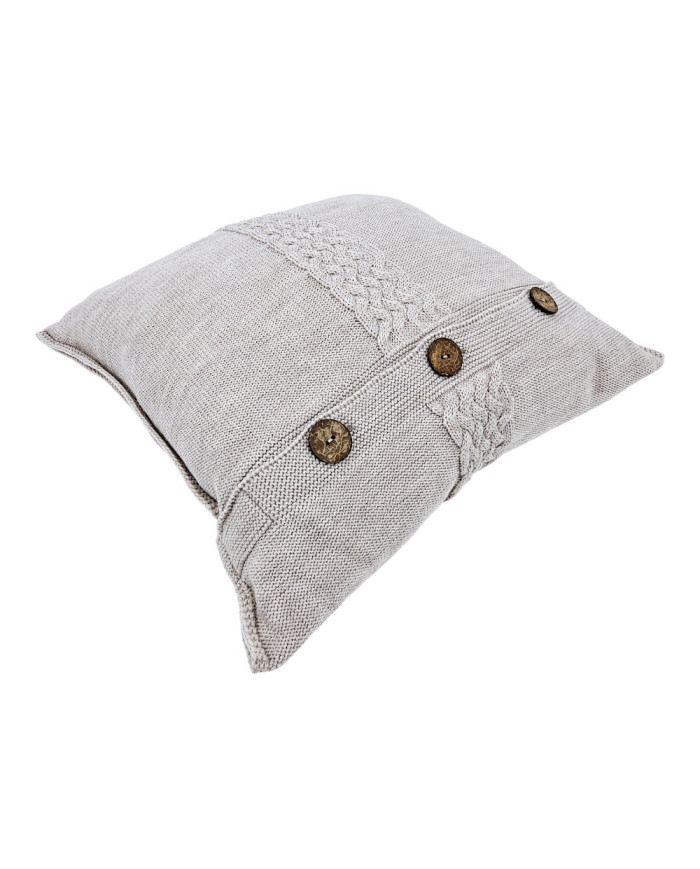Merino wool blanket and cushion set FLORENCE SAND