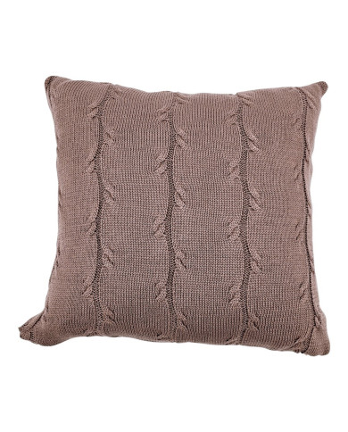 Blanket and pillow set - cotton with cashmere - SET ROMA CHOCOLATE