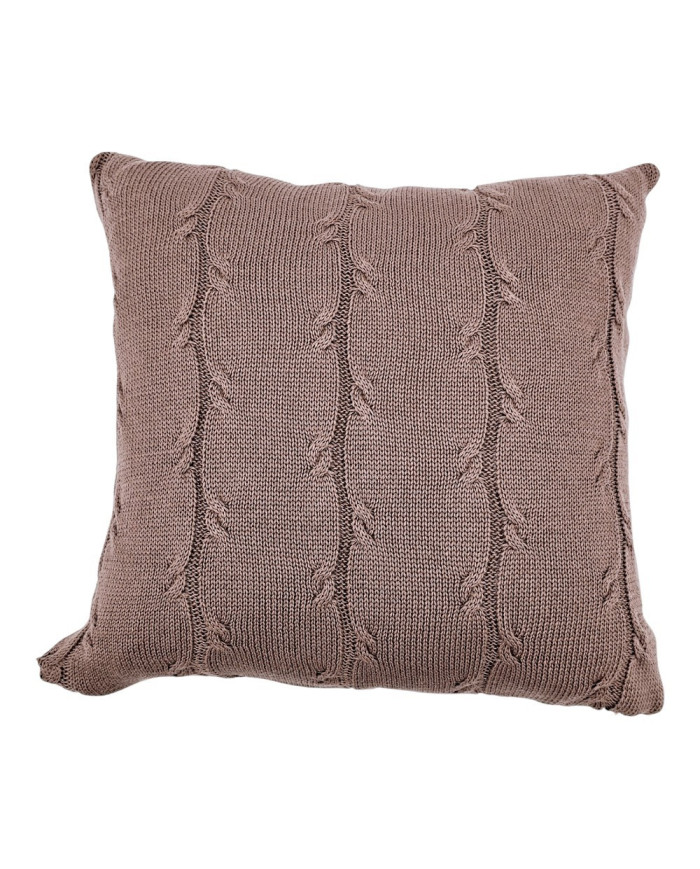 Blanket and pillow set - cotton with cashmere - SET ROMA CHOCOLATE