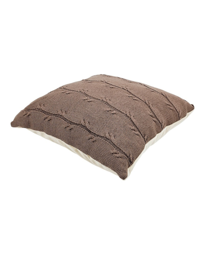 Blanket and pillow set - cotton with cashmere - SET ROMA CHOCOLATE