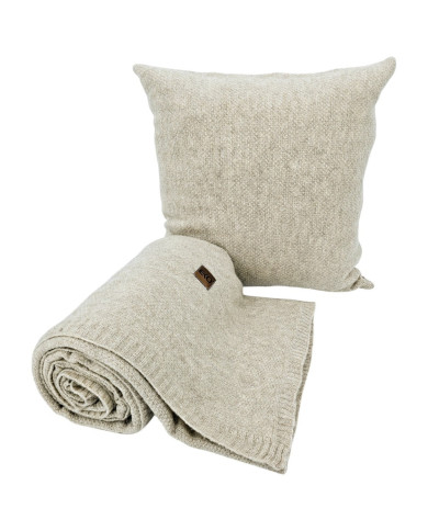 Knitted blanket and cushion set - SET MILANO LATTE