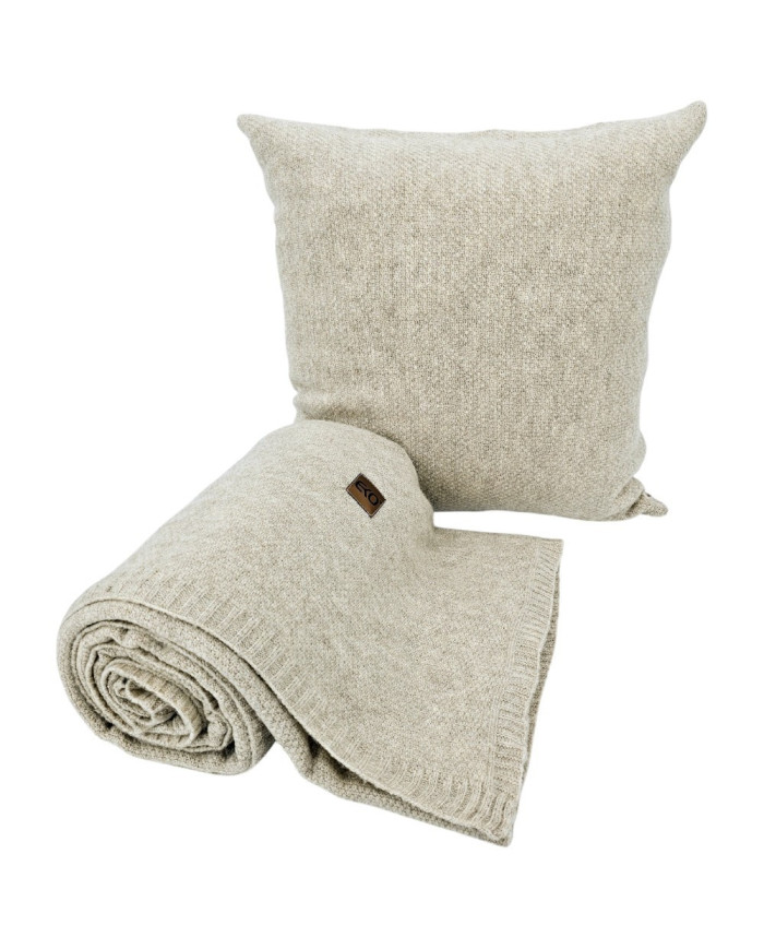 Knitted blanket and cushion set - SET MILANO LATTE