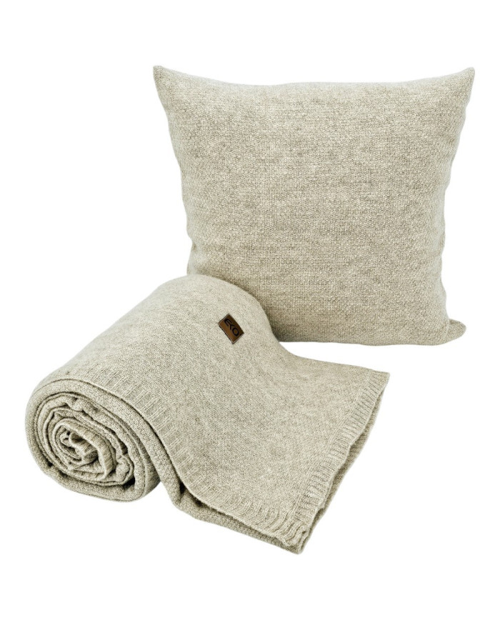 Knitted blanket and cushion set - SET MILANO LATTE