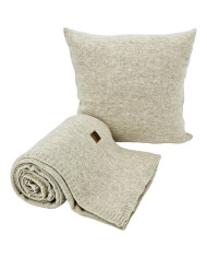 Knitted blanket and cushion set - SET MILANO LATTE
