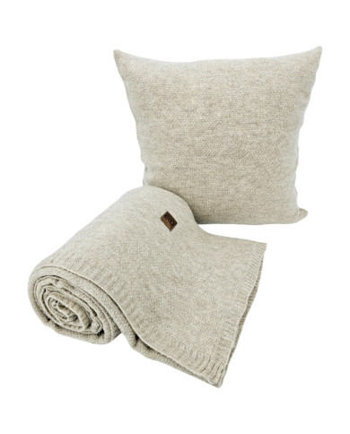 Knitted blanket and cushion set - SET MILANO LATTE