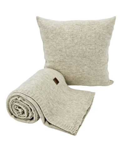 Knitted blanket and cushion set - SET MILANO LATTE