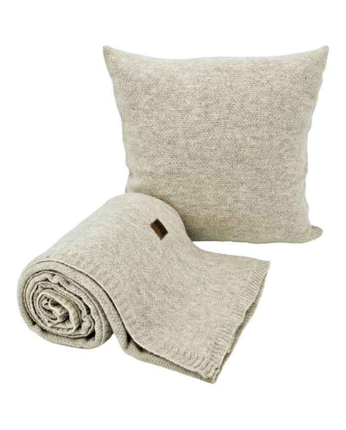 Knitted blanket and cushion set - SET MILANO LATTE